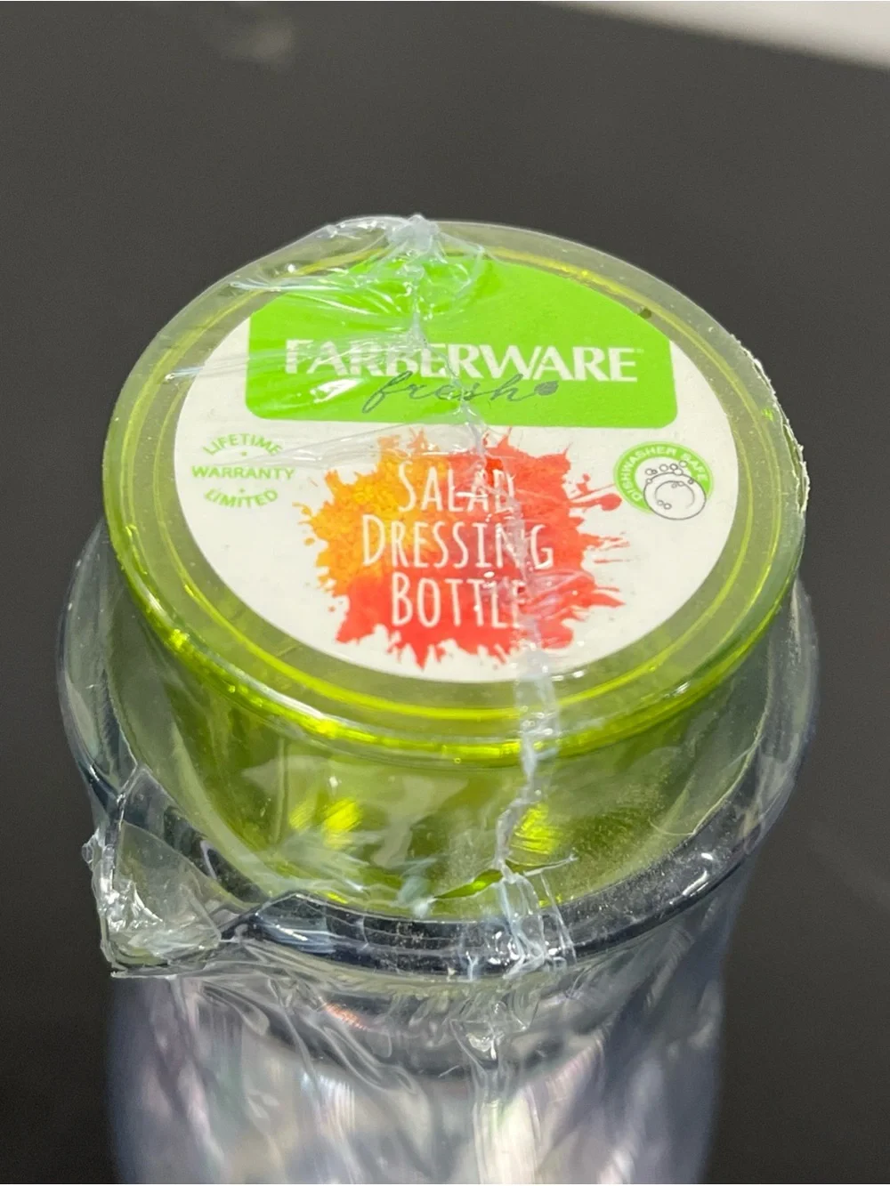 Healthy Dressing Glass Salad Dressing Bottle with Lime Green Lid